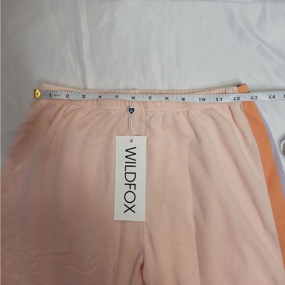 NEW Wildfox knox peach grapefruit stripe jogger sweatpants M - Picture 8 of 10